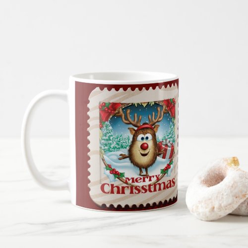 Festive Reindeer Christmas Mug