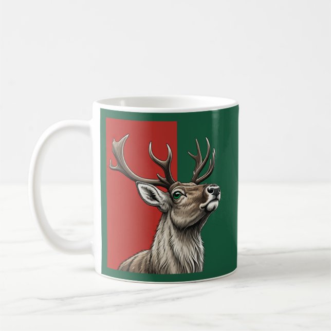 Festive Reindeer Coffee Mug (Left)