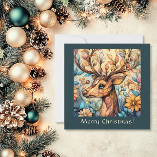 Festive Reindeer Customizable Holiday Card