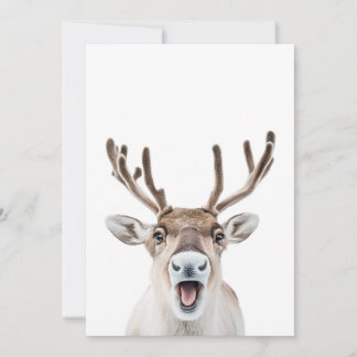 Festive Reindeer Holiday Card with Silly Faces