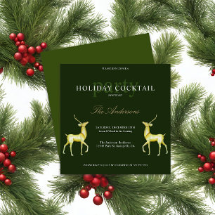 Festive Reindeer Holiday Cocktail Christmas Party Invitation