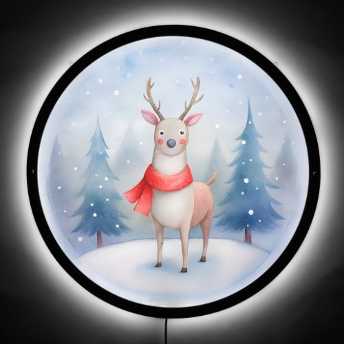 Festive Reindeer Illuminated Sign