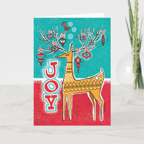 Festive Reindeer Retro Christmas Cards