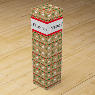 Festive Reindeers And Christmas Trees Wine Box