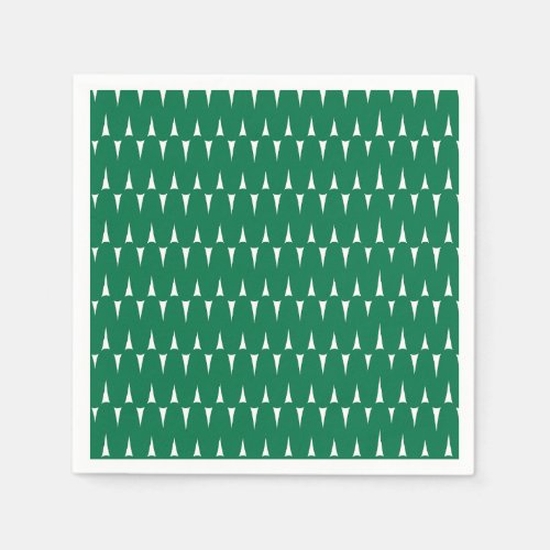 Festive Retro Bright Green Wavy Lines Christmas Napkins