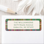 Festive Retro Christmas Plaid Cute Preppy Address Label<br><div class="desc">Festive Retro Christmas Plaid Cute Preppy Holiday Return Address Labels</div>