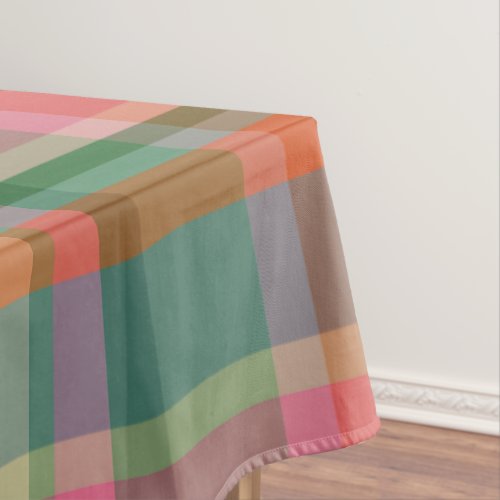 Festive Retro Christmas Plaid Cute Preppy Holiday Tablecloth