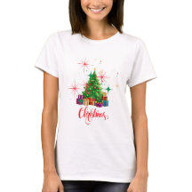 Festive Retro Christmas Tree & Presents Holiday