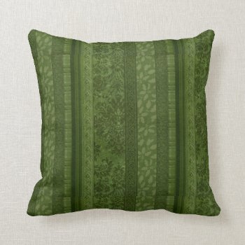 Festive Retro Green Graphic Christmas Stripes Throw Pillow by MagnoliaVintage at Zazzle