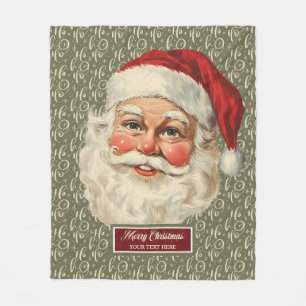 Festive Retro Santa Claus Holiday Blanket