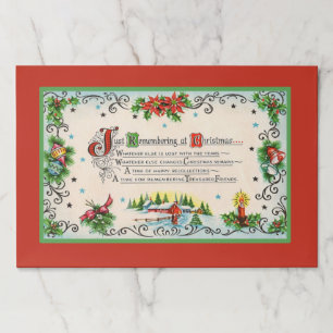 Festive retro vintage Christmas memory poem Paper Pad