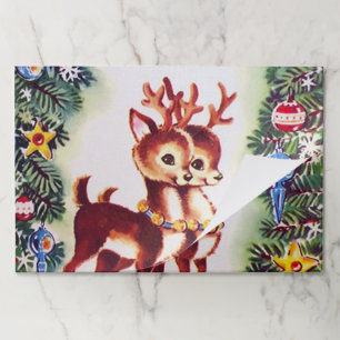 Festive retro vintage Christmas reindeer Paper Pad
