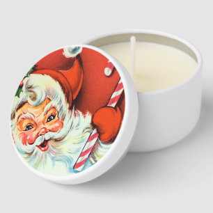 Festive retro vintage Christmas Santa Mini Candle Favors