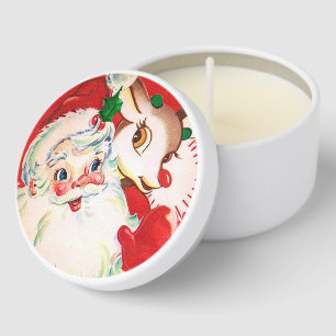 Festive retro vintage Christmas Santa Mini Candle Favors