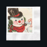 festive retro vintage Christmas snowman Holiday Napkins<br><div class="desc">festive retro vintage Christmas snowman Holiday Napkins</div>