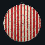 Festive Retro Vintage Vertical PopCorn Stripes Dartboard<br><div class="desc">A retro style festive popcorn red and beige stripes decor in horizontal or in vertical fashion are a modern classic graphic design style that always make for a great custom gift for yourself or for someone special on your list, these are sure to make an impression on any festive occasions....</div>