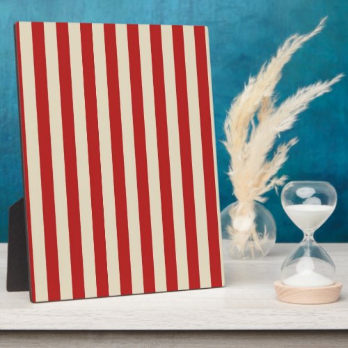 Festive Retro Vintage Vertical PopCorn Stripes Plaque