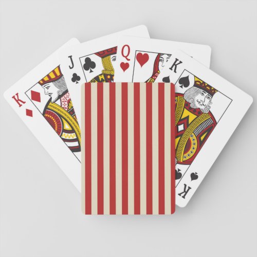 Festive Retro Vintage Vertical PopCorn Stripes Playing Cards