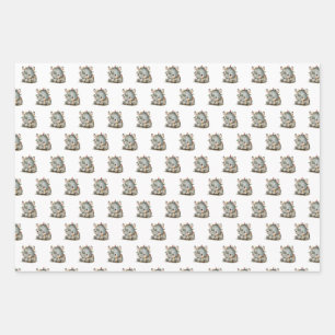 Festive Rhino Wrapping Paper Sheets