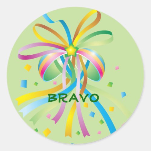 Festive Ribbon Bravo Sticker