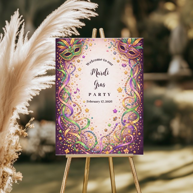 Festive Ribbon Mask Mardi Gras Masquerade Foam Board (Creator Uploaded)