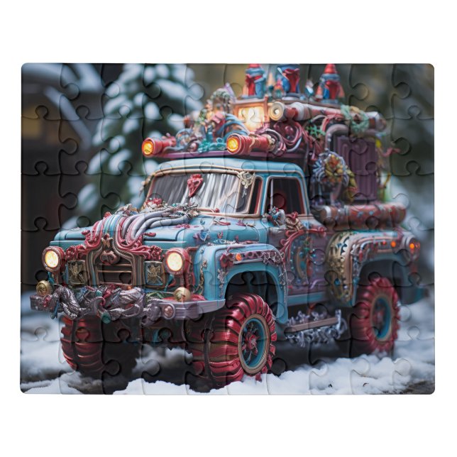 Festive Rides: Christmas Monster Truck Kids Puzzle (Puzzle Horizontal)