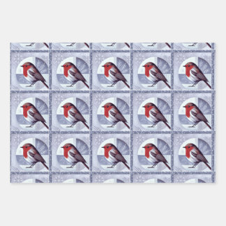 Festive Robin Christmas Design multipack Wrapping Paper Sheets