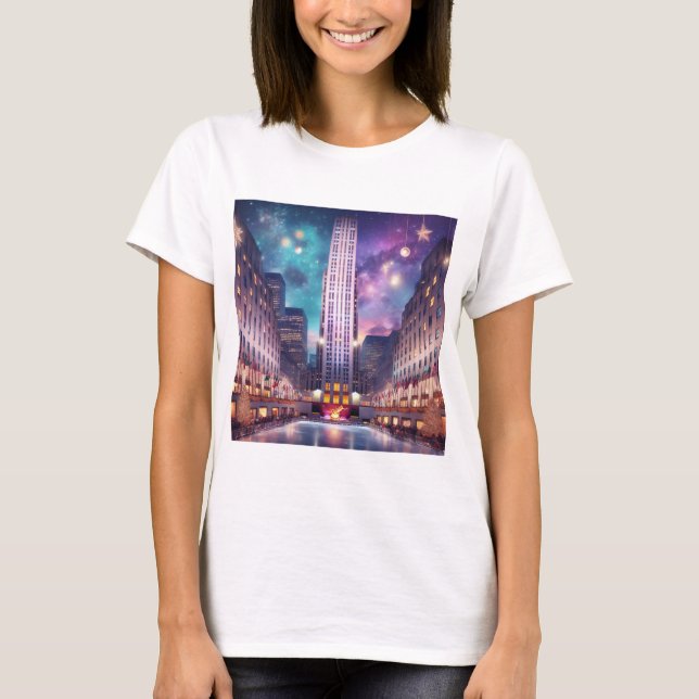 Festive Rockefeller Center NYC T-Shirt (Front)