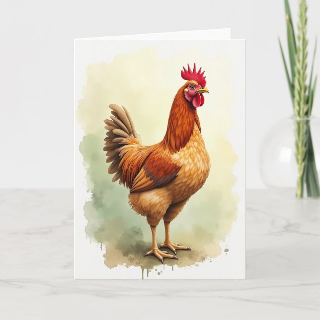 Festive Rooster Card (Front)