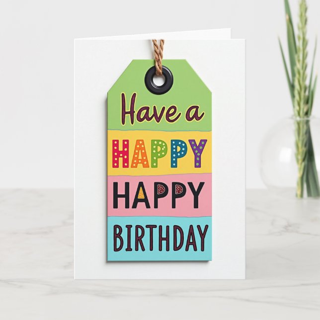 Festive Rope Birthday Card (Front)