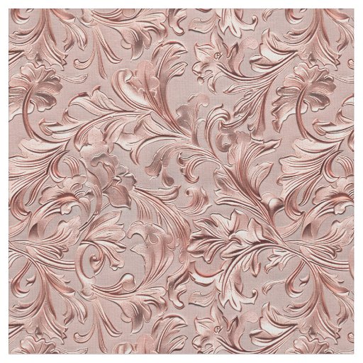 Festive rose gold tooled leather fabric