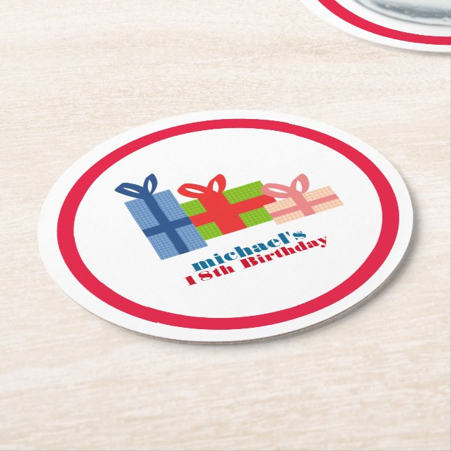 Festive Round Paper Coaster (Angled)