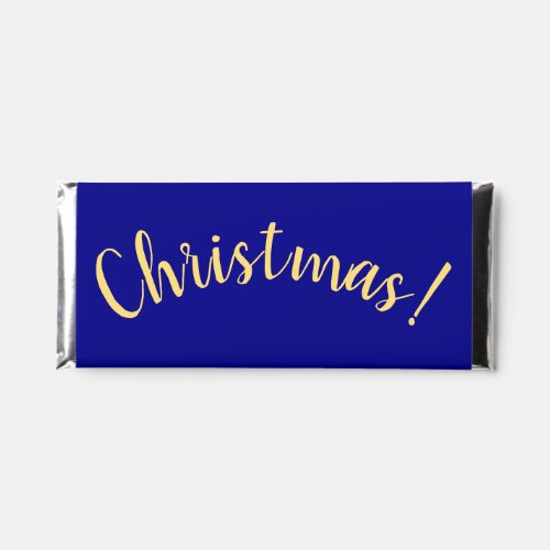 Festive Royal Blue Warm Chic Christmas Script  Hershey Bar Favors
