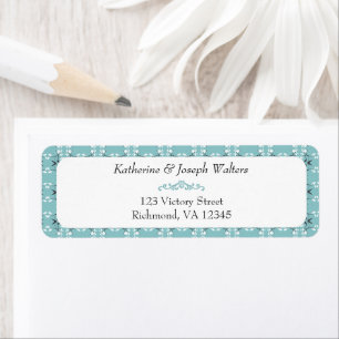 Festive Royal Botanical Robin's Egg Blue Address Label