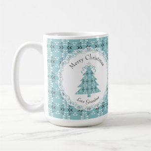 Festive Royal Botanical Robin's Egg Blue Tree  Coffee Mug