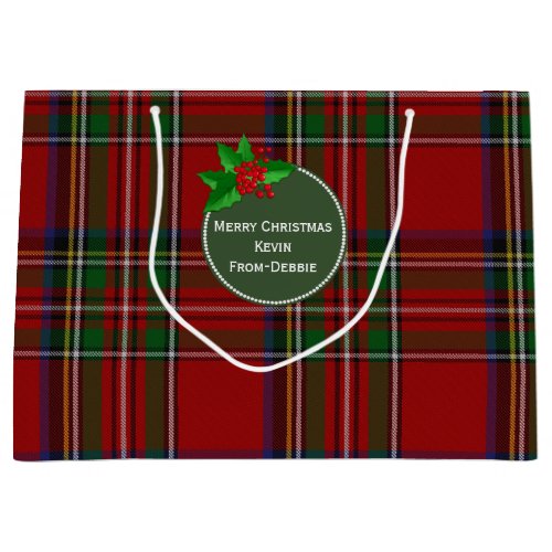 Festive Royal Stewart Large Custom Gift Bag