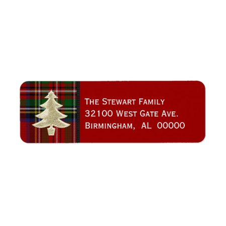 Festive Royal Stewart Plaid Christmas Labels