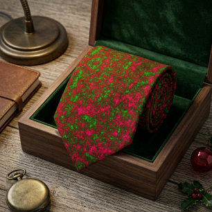 Festive Ruby Emerald Speckle  Neck Tie