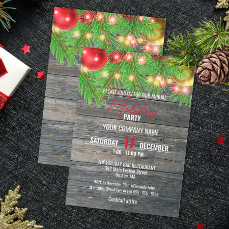 Festive Rustic Corporate Holiday Christmas Party