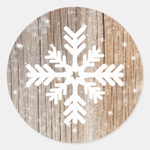 Festive Rustic Snowflake Merry Winter Sticker