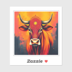 Festive Sacred Cow Diwali Glow Sticker