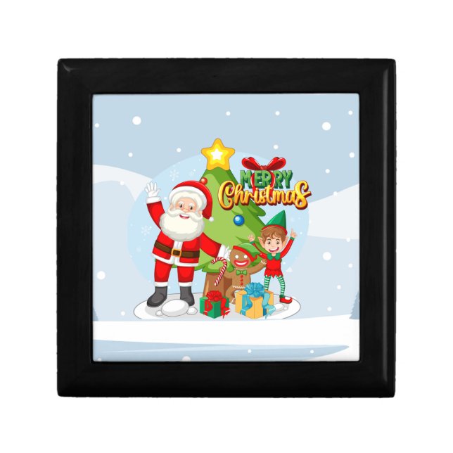 Festive Santa and Friends Christmas Card Gift Box (Front)