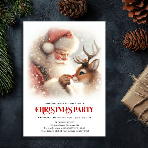 Festive Santa and Rudolph Christmas Eve Night Invitation