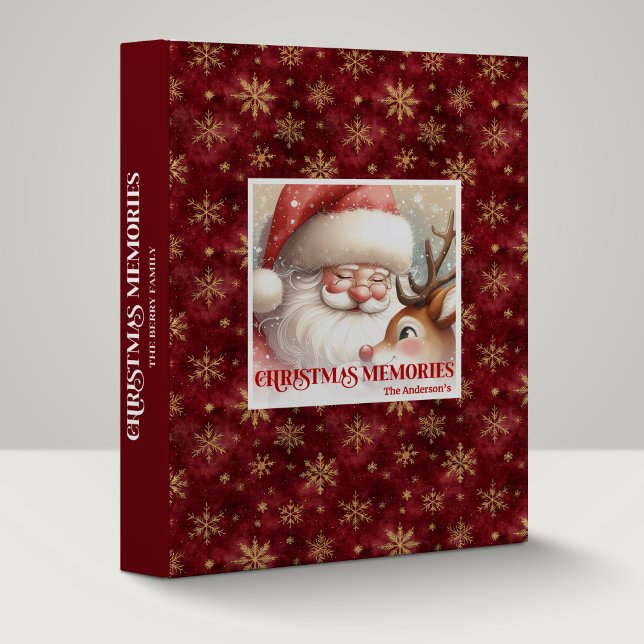 Festive Santa and Rudolph Christmas Scrapbook Gift 3 Ring Binder (Festive Santa and Rudolph Christmas Scrapbook Album Gift

)