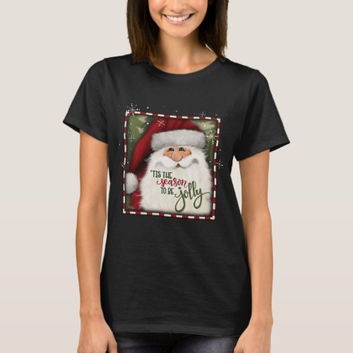 Festive Santa Cheerful Merry Christmas Holiday T_Shirt