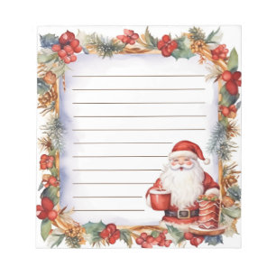 Festive Santa Christmas List Tasks  Notepad