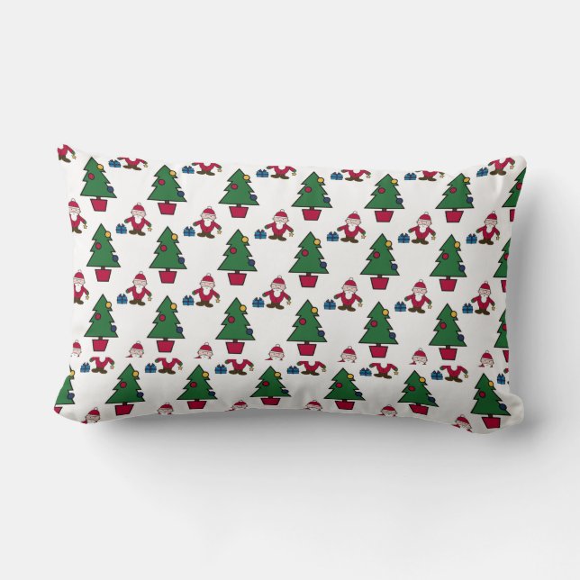 Festive Santa Christmas Throw Pillow | Cozy (Back)