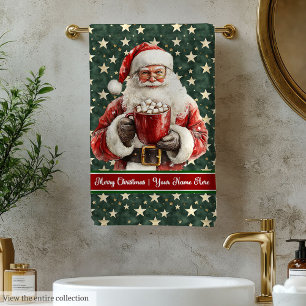 Festive Santa Claus Bath Towel Set for Gift