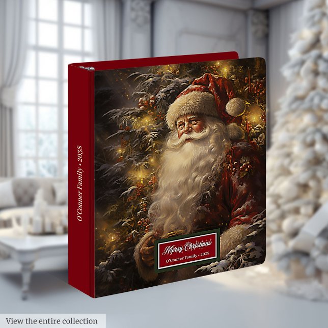 Festive Santa Claus Binder Monogram Christmas (Festive Santa Claus Binder Monogram Christmas Keepsake)