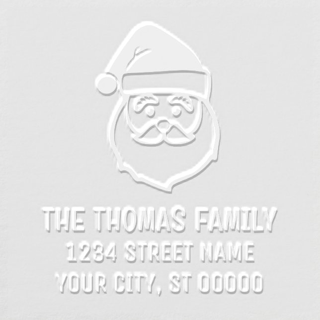 Festive Santa Claus Christmas Name Address Embosser (Design)